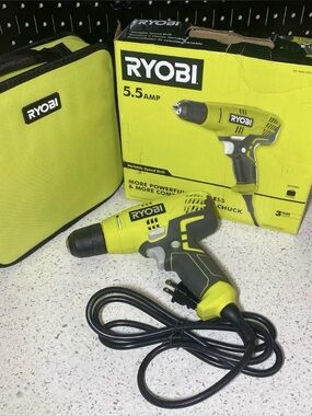 New RYOBI D43K 5.5 Amp Corded 3/8 in. Variable Speed Compact Drill/Driver